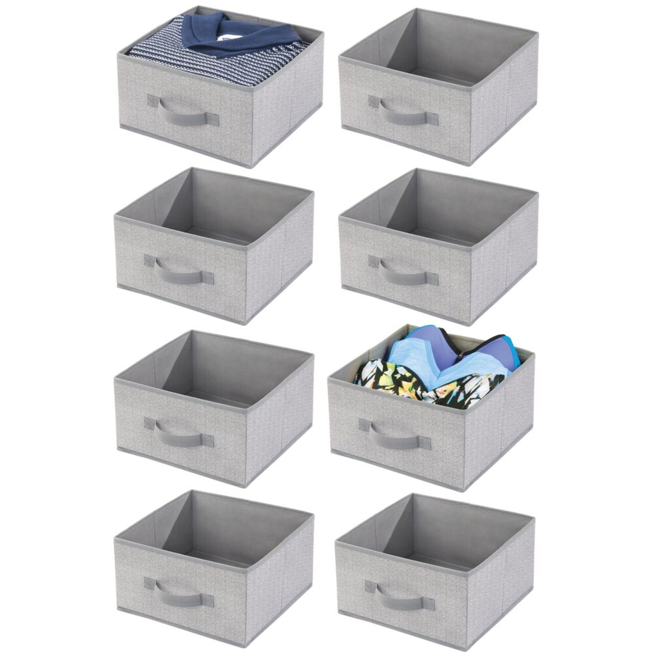 mDesign Fabric Modular Closet Organizer Box for Cube Units, 8 Pack
